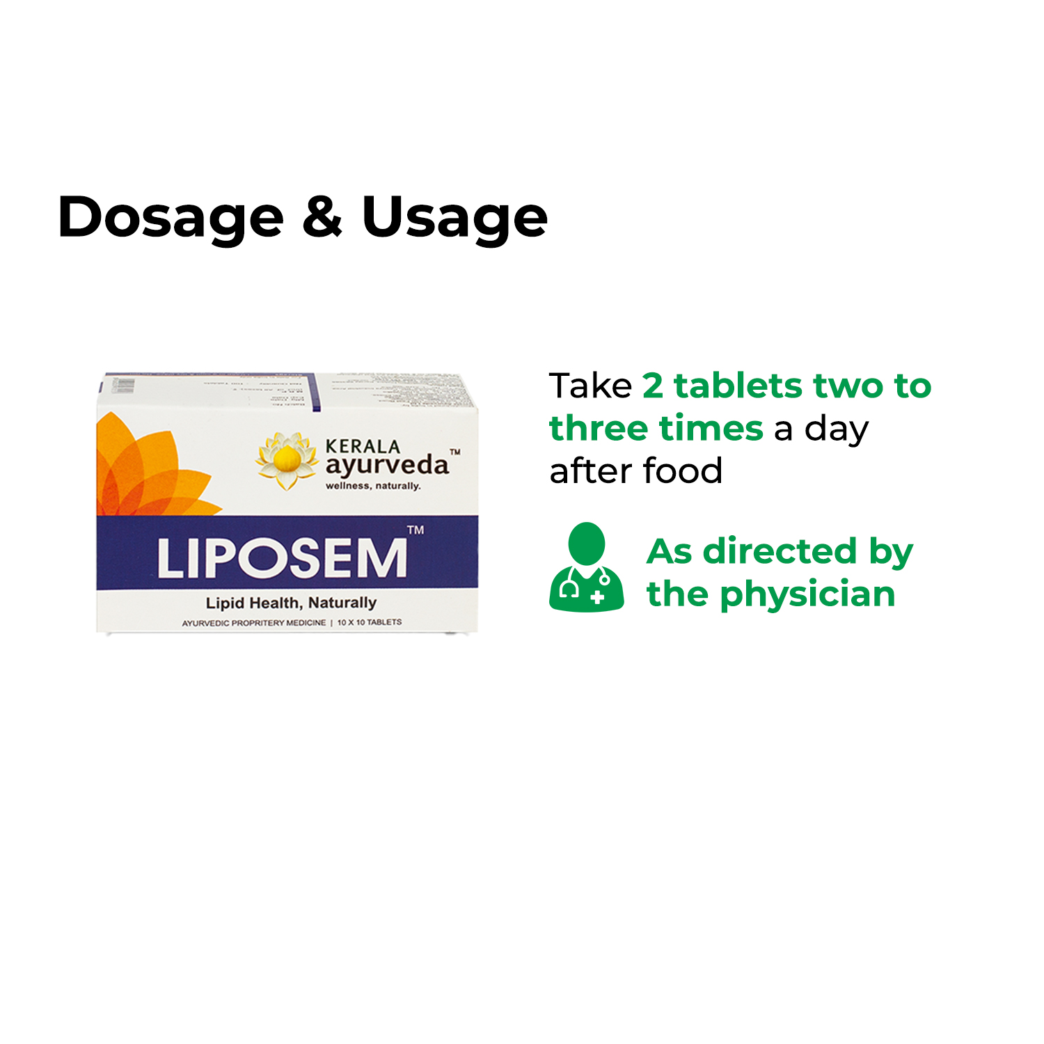 Liposem ayurvedic cholesterol control tablet - Usage and Dosage